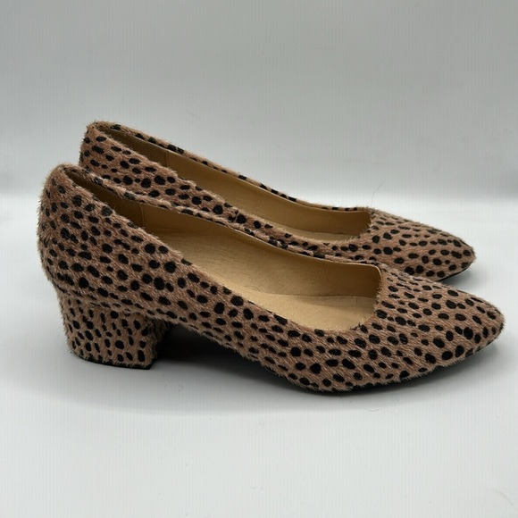 CL by Laundry Leopard Faux Mohair Classic Pump Block Heels Size 10M - Picture 7 of 11